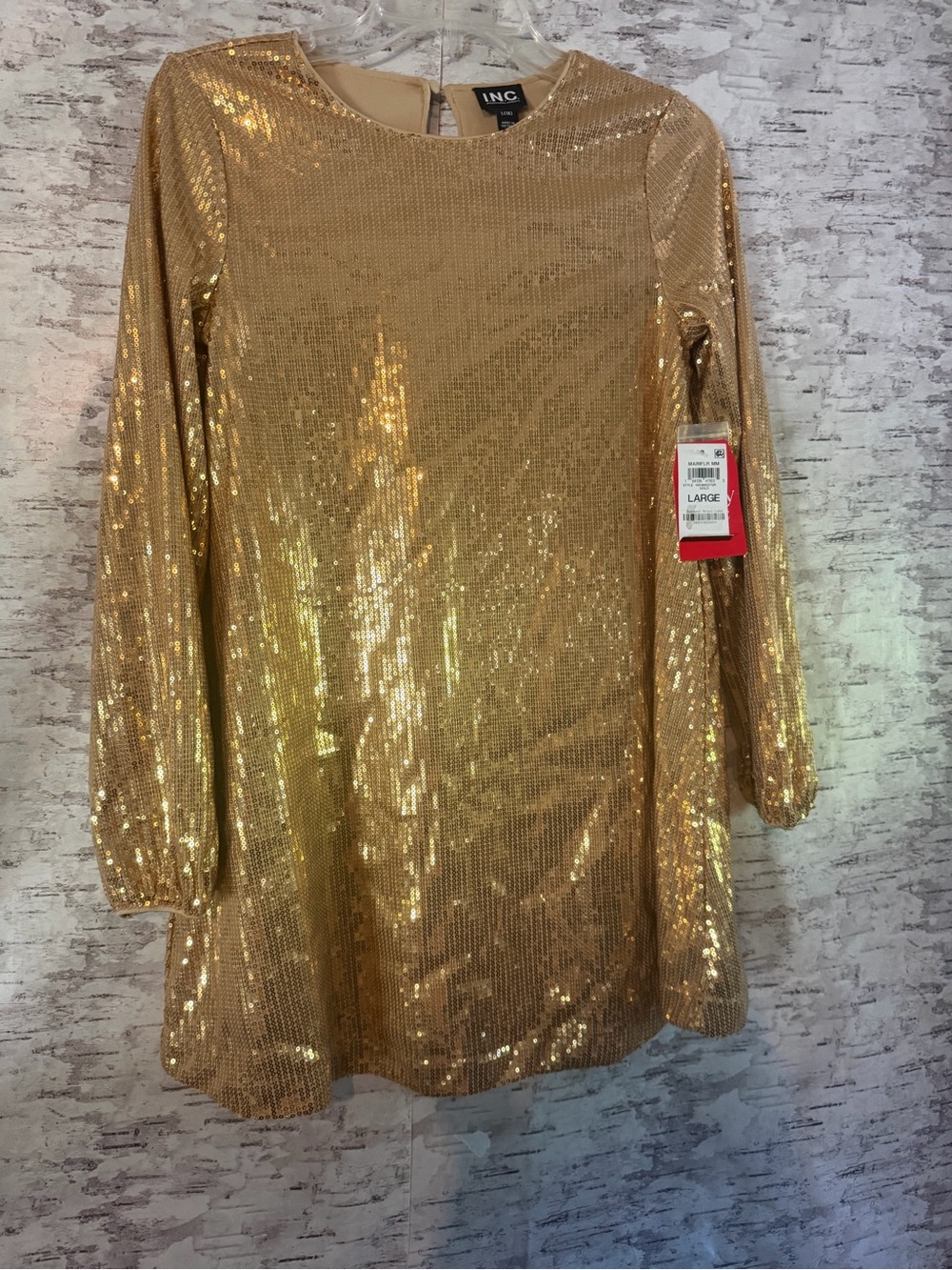 NWT INC International Concepts Gold Sequin Shift Blouse